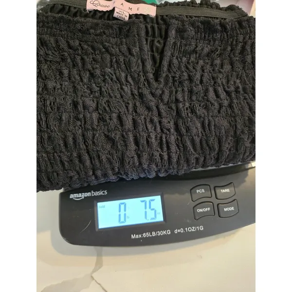 ​Crave Fame Y2K Black Smocked Lace Long Sleeve Notched Neck Boho Top Size XL - Image 9