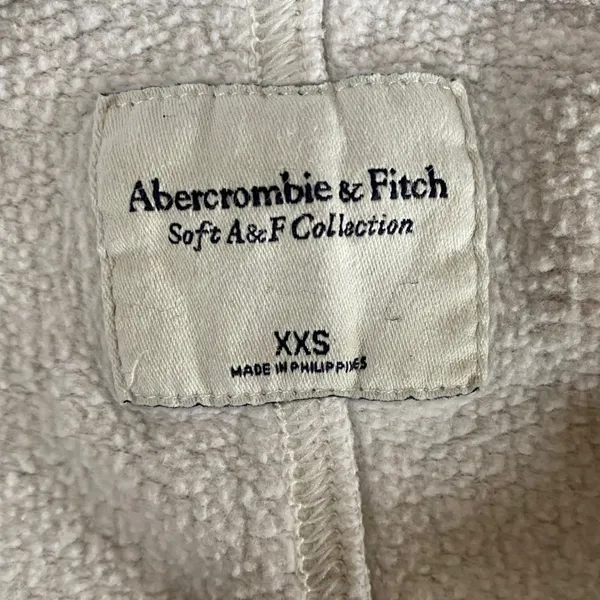 Abercrombie Fitch Lace Up Cropped Sweatshirt Light Grey XXS Soft‎ A&F Collection - Image 3