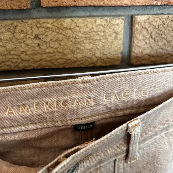 American Eagle Baggy Wide Leg Pants Size 4 Beige/Tan Style 3349220051 - Image 2