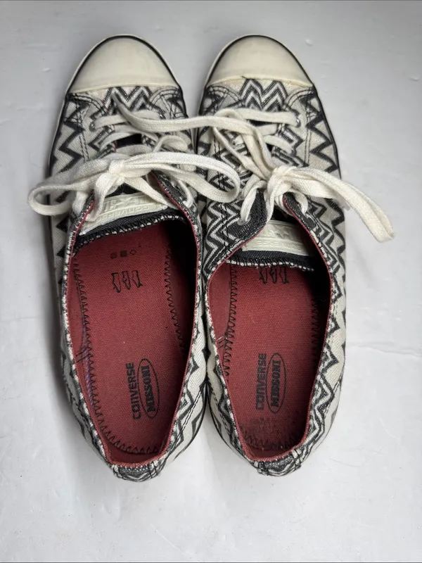 Converse Missoni Women's Black White silver metallic Aztec Low Top Sneakers 9.5 - Image 8