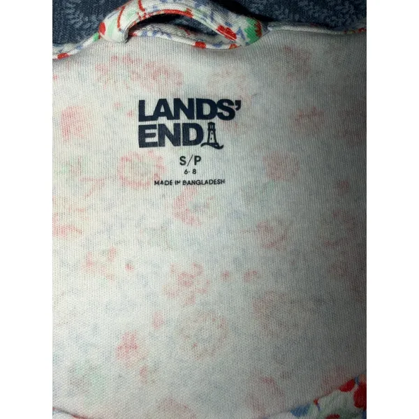 Lands End Ditsy Floral T-Shirt Dress Short Sleeve 100% Cotton‎ Knit Size S 6-8 - Image 3
