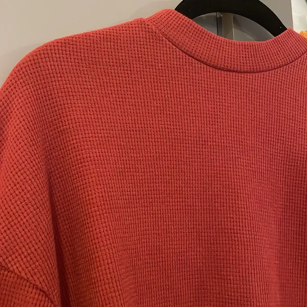 SHEIN Mock Neck Drop Shoulder Pullover Long Sleeve Sweater - Image 3