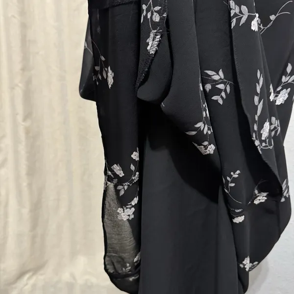 Vintage Jones New York Dress Womens 10 Black Chiffon Floral Maxi Y2K Fairy‎ Goth - Image 5