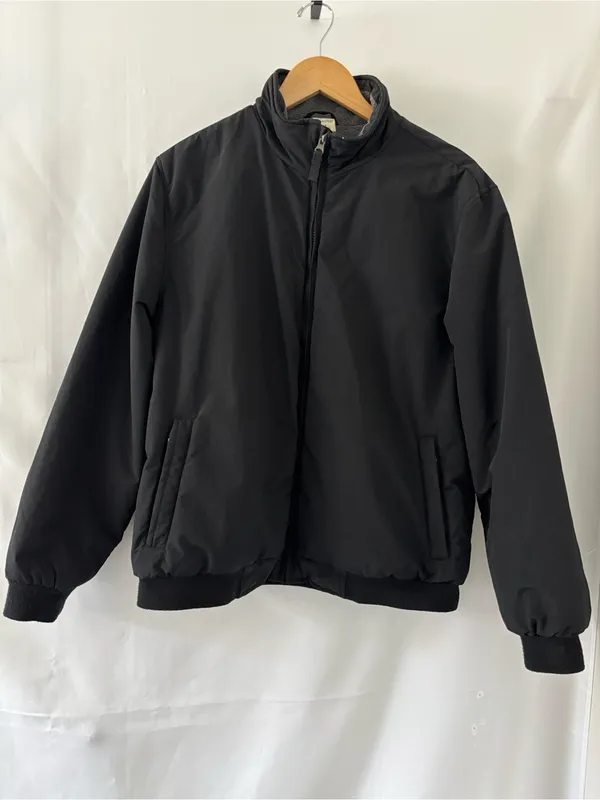 Y2K 2000s Faded Glory Men's Black Fleece-Lined Utility Bomber Jacket Size M⁠ - Image 3