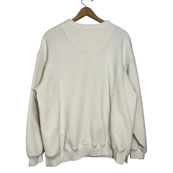 Aerie Sherpa Trim Sweatshirt Cream Crew Neck Long Sleeve Relaxed‎ Fit XS - Image 2