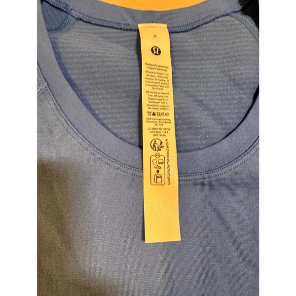 Lululemon Swiftly Tech Short Sleeve 2.0 Poolside Blue Running Shirt Size 6 NWT - Image 4