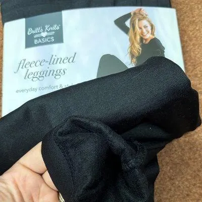 Britt’s Knits Black Fleece-Lined Leggings - Image 2