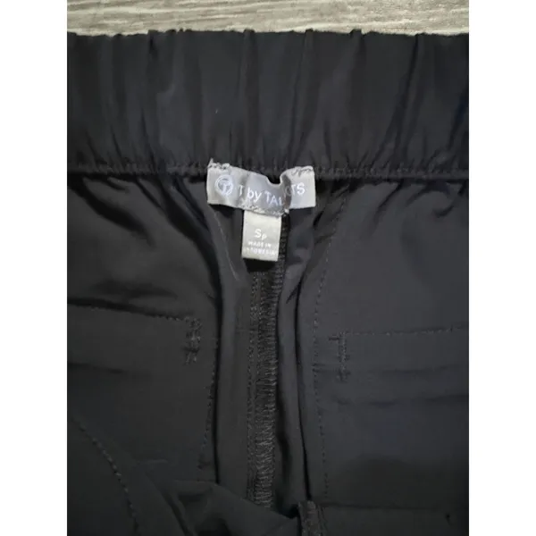 T by Talbots  Black Cargo Joggers with Zip Pockets Small Petite - Image 2