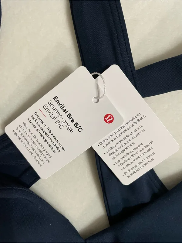Lululemon athletica NWT Envital Bra Navy Cross-Back Sports Bra Size 10 B/C - Image 10