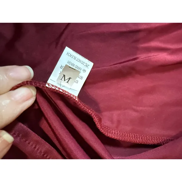 NWOT OYS Medium Maroon Red Elegant Off Shoulder High Split Bodycon Maxi‎ Dress - Image 3
