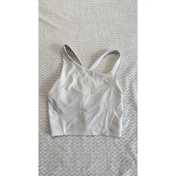 Lululemon Asymmetric Yoga Tank Top White Nulu One Shoulder Size 4 LW1EI5S - Image 2