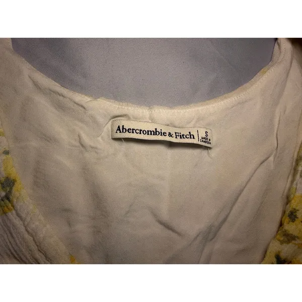 Abercrombie Floral Cross Tie Front Micro Crop Top Size S - Image 2