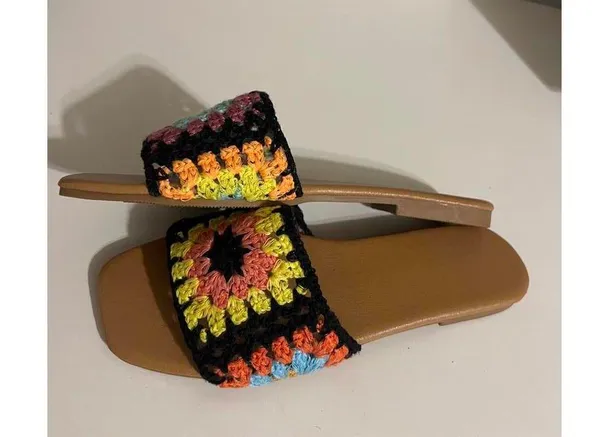 Colorful Crochet Slide Sandals size 36 (5) - Image 3