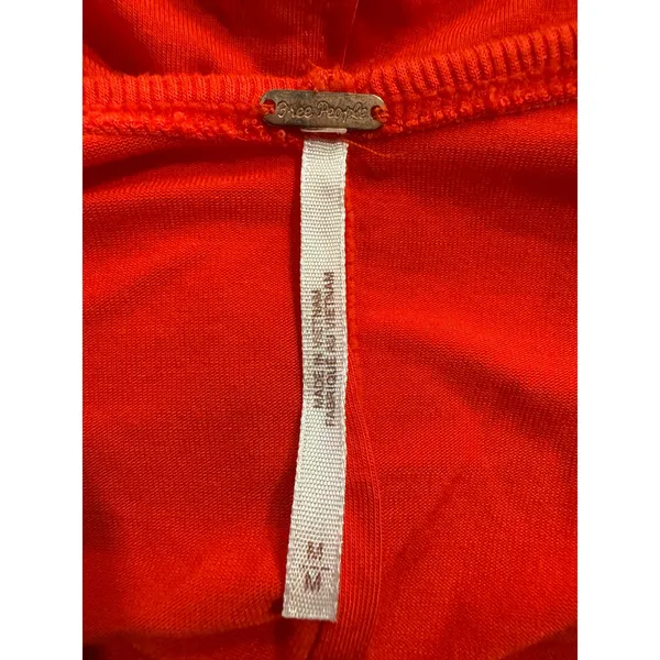 Free People We The Free Womens Red V Neck Long Sleeve‎ Oversized Tunic Top M - Image 4