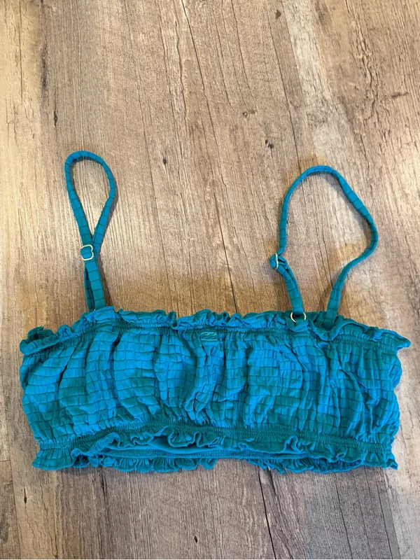 Billabong Teal Ruffle Bikini Top - Image 2