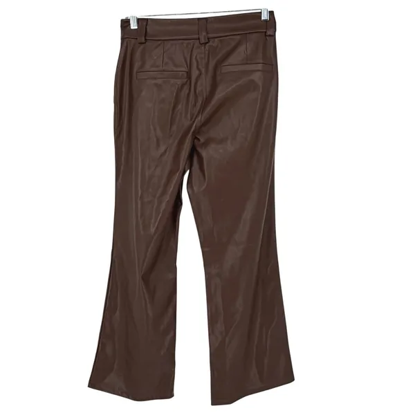 DG2‎ Diane Gilman Women Brown Faux Leather Wide Leg Pants Size 12 NWT - Image 2