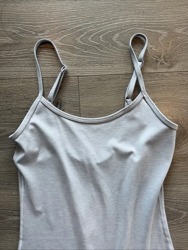 Aritzia Slim Spaghetti-Strap Jumpsuit in Light Gray - Image 6