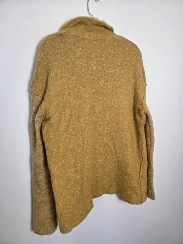Cynthia Rowley Wool Blend Cardigan Shawl Collar Sweater Golden Mustard Small - Image 8