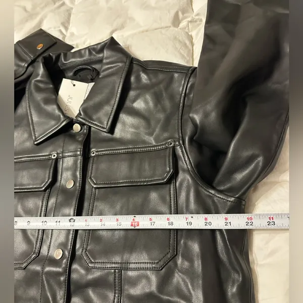 Jules Kae Audriana Faux Leather Trucker Jacket - NWT - Size L - Image 14