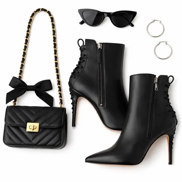 Alexandra Neel 326 Black Leather Heeled Ankle Boots EU 37 Made Italy Chic w FLAW - Image 16
