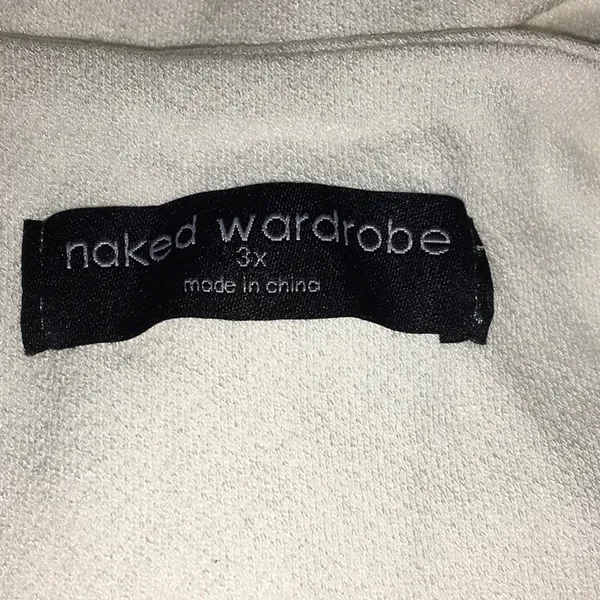 Naked Wardrobe Midi Sculpt Tank Dress White Plus Size 3 3X NW - Image 3