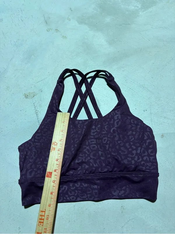 Buff bunny collection Women's Strappy Sports Bra Plum Leopard medium - Image 5