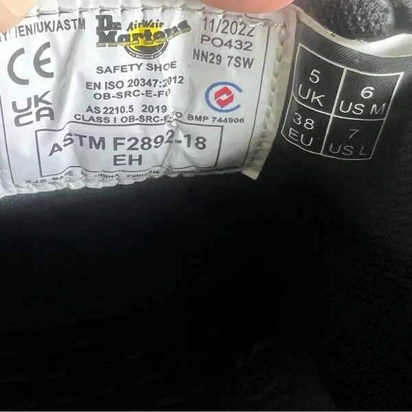 Dr. Martens Unisex Safety Toe Unisex Work Shoe Size 7 or 6 #919 - Image 7