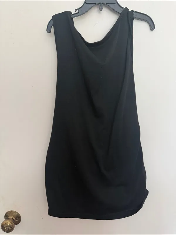 Black Women's Sleeveless Draped Tank Top,maternity top - Image 4