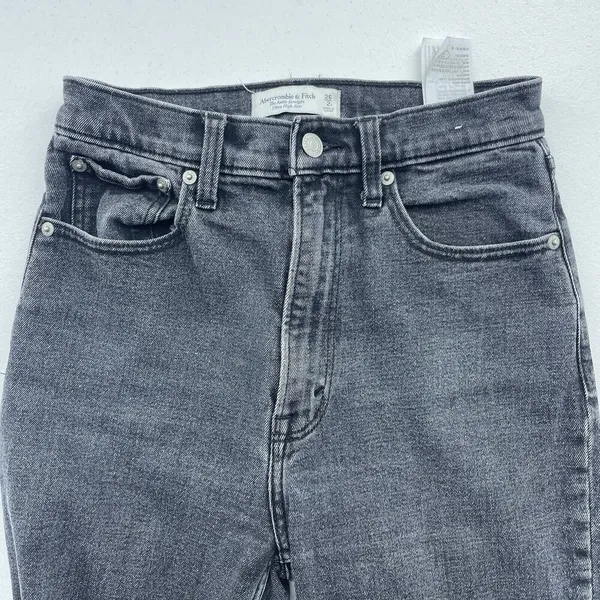 Abercrombie Fitch 26 2R The Ankle Straight‎ Ultra High Rise Jeans Distressed - Image 4
