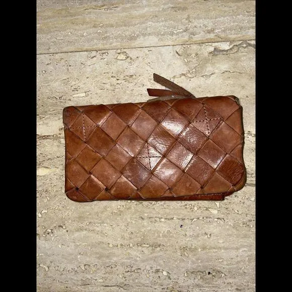 VILENCA Holland Weaved Leather‎ Wallet, Brown 7x3.5” - Image 3