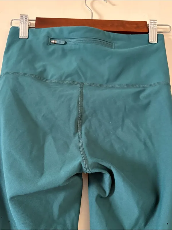 Lululemon Zoned In Tight 27" Compression Running Leggings Teal Size 6 Reflective - Image 8