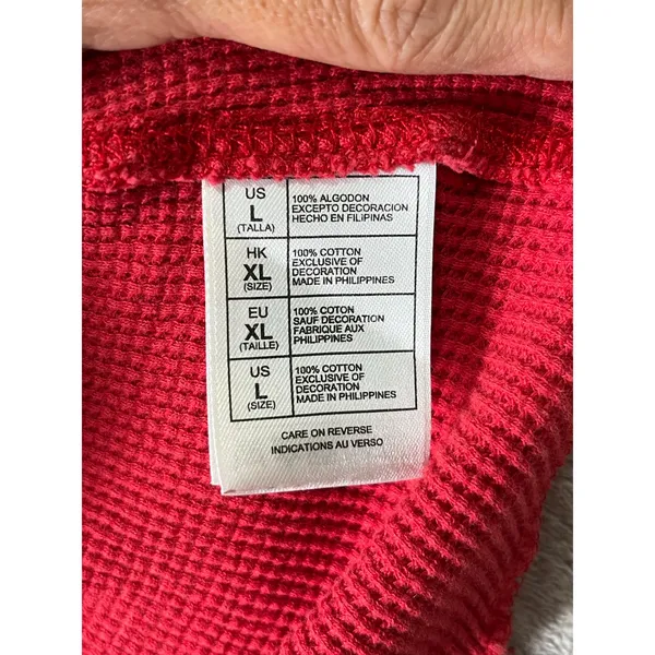Disney Parks Red Thermal Mickey Mouse Crochet Cuff Boho Hippie Top Large - Image 6