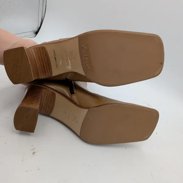 Paul Green Tan Leather Square Toe Block Heel Mid Calf Boots 4.5 UK‎ 7 US 40238 - Image 6