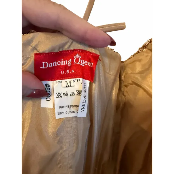 Dancing Queen USA Gold Sequin and Tulle Cocktail Dress - Size M - Image 7