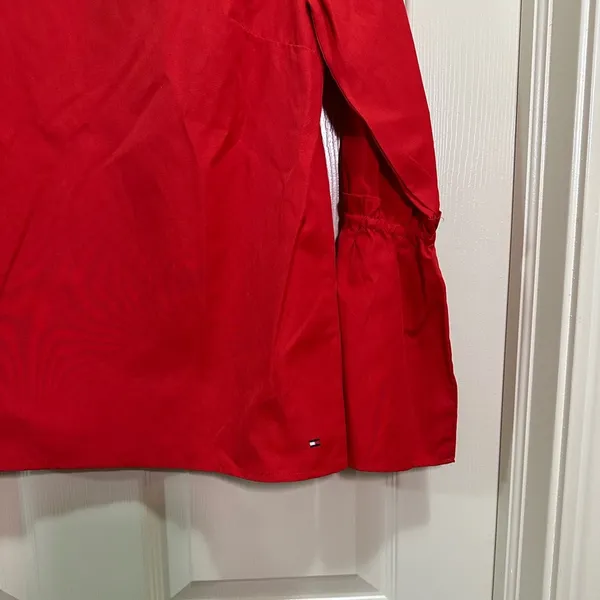 Tommy Hilfiger long sleeve blouse red bell sleeve size small NWT - Image 3