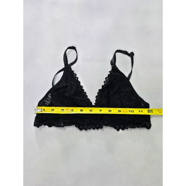 Black Goth Grunge Romantic Boudoir Bridal Cottage Lingerie Lace Bralette Small - Image 5