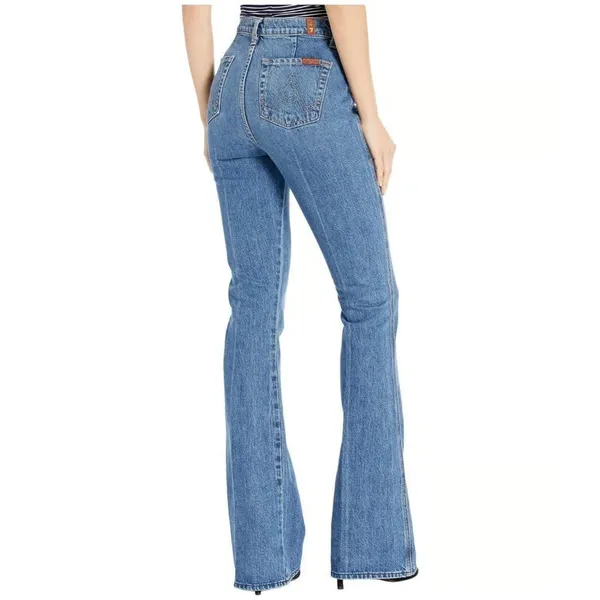 NWT 7 For All Mankind Modern 'A' Pocket in Havana Rigid High Rise Flare Jeans 31 - Image 8