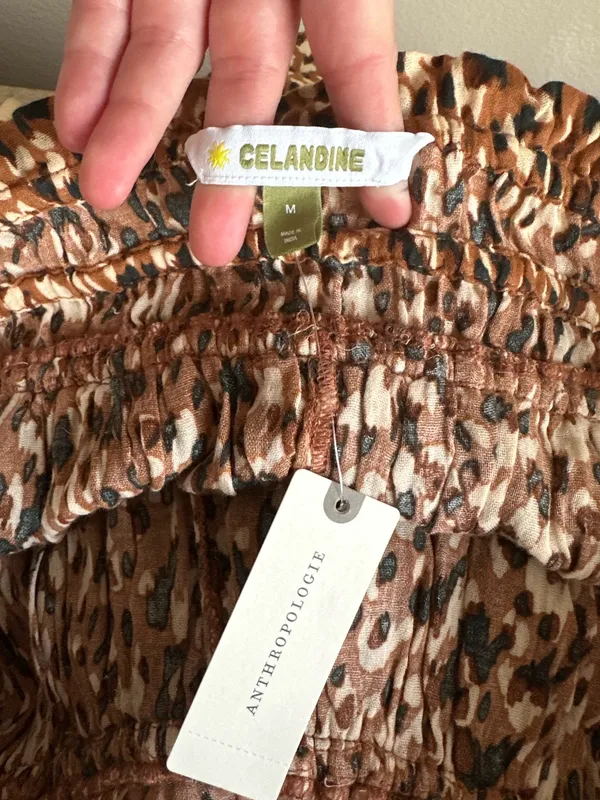 NWT Anthropologie Celandine Animal Print Tiered Ruffle Shorts - Image 2