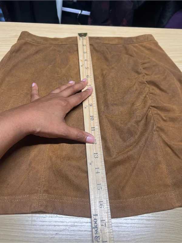 Free People Rumi Ruched Mini Skirt — Chestnut Brown - Image 12