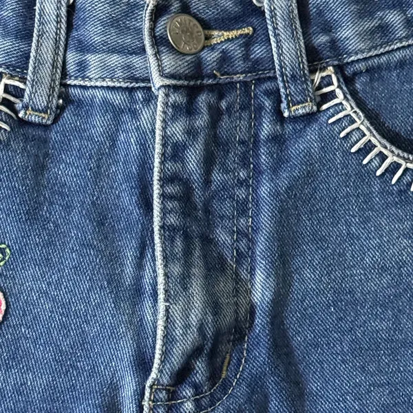 Limited Too Denim Shorts with Pink Floral Embroidery - Image 3