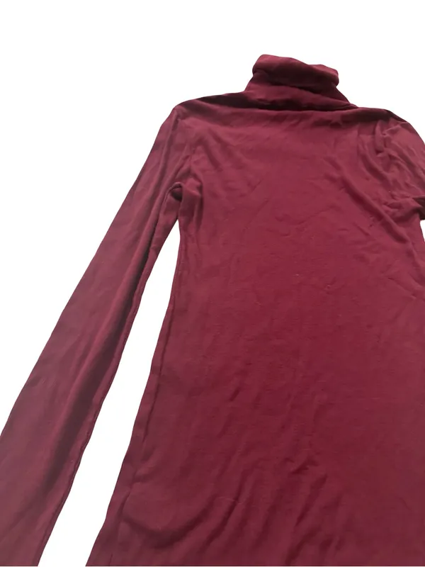 Splendid Burgundy Ribbed Turtleneck Sweater Long Sleeve Top Basic Medium Women's - Image 11