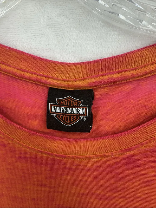 Harley-Davidson Orange Graphic Logo Short Sleeve Tee 854 - Image 4