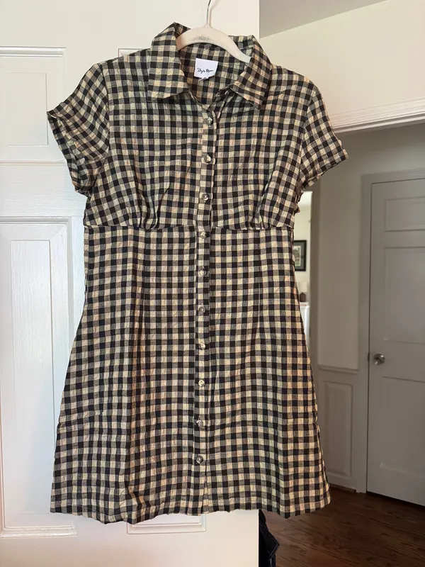 Sky to Moon Gingham Mini Dress - Image 4