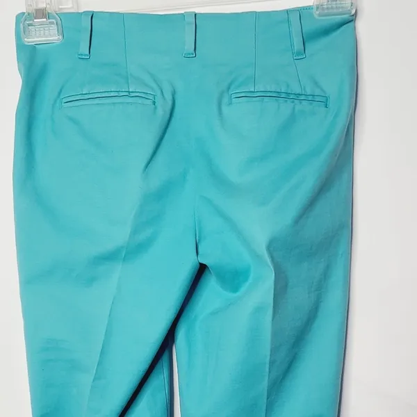 Boden straight leg cropped teal dress work pants sz 2 R regular - Image 5