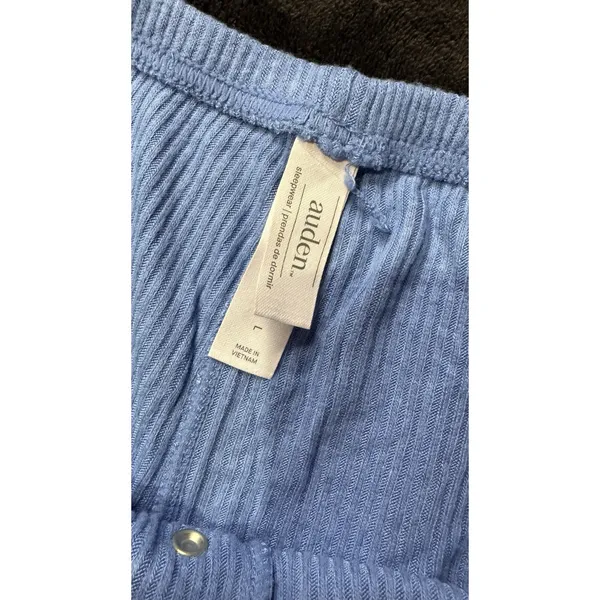 Target Auden Sleepwear Cozy Ribbed Shorts Blue ,Women’s Size Large New - Image 3