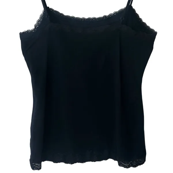 Sonoma Lace Tank Top Camisole Black Stretch Strappy Capsule Minimalist‎ S - Image 7