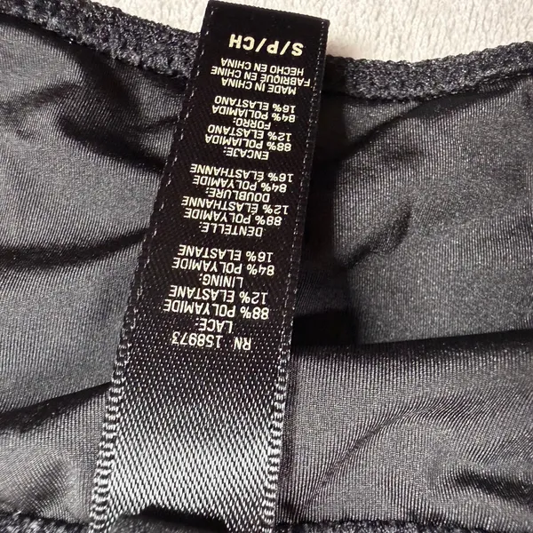 SKIMS Black Lace Bandeau Bralette Adjustable Straps Size Small - Image 4