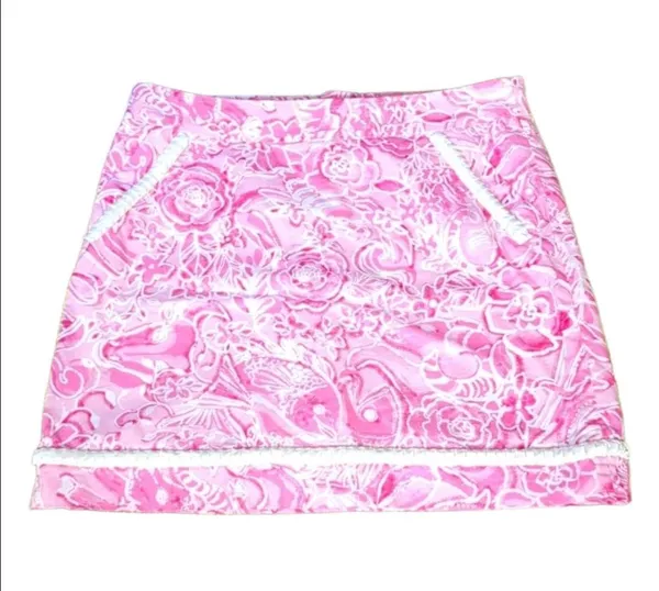 LILLY Pulitzer pink floral skirt size 6 - Image 2