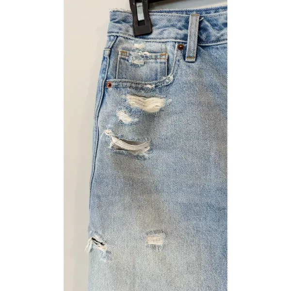 Y2k Abercrombie & Fitch Zoe Natural Rise Vintage A-Line Denim Skirt Size 8 2691 - Image 3