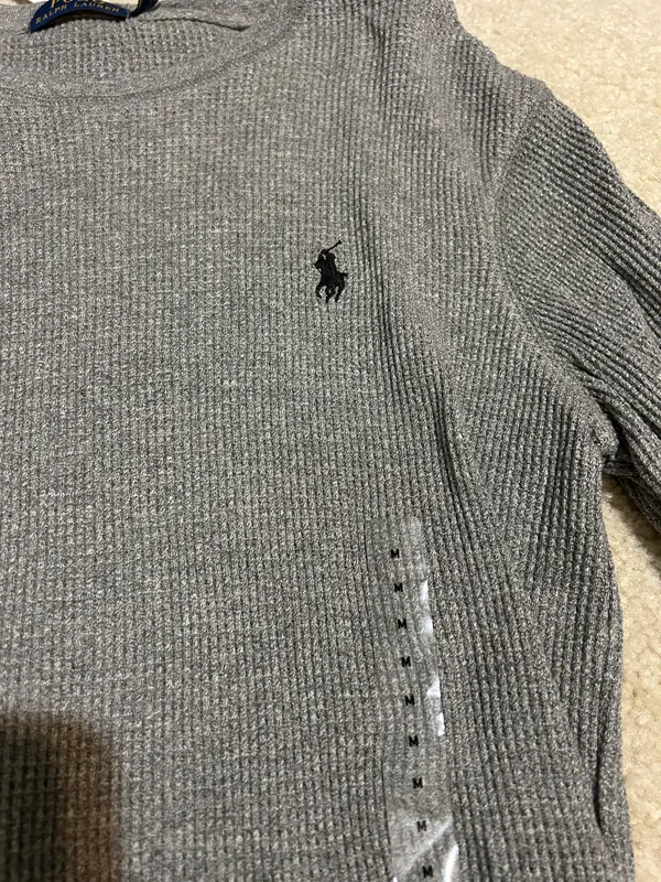 Polo by Ralph Lauren Gray Long Sleeve Top - Image 3